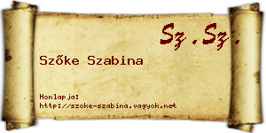 Szőke Szabina névjegykártya