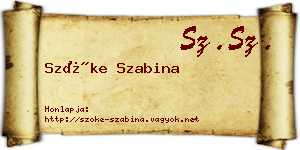 Szőke Szabina névjegykártya